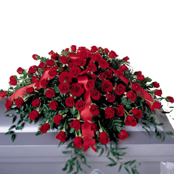 Red Rose Cascading Casket Spray is an expression of love. Dozens of
