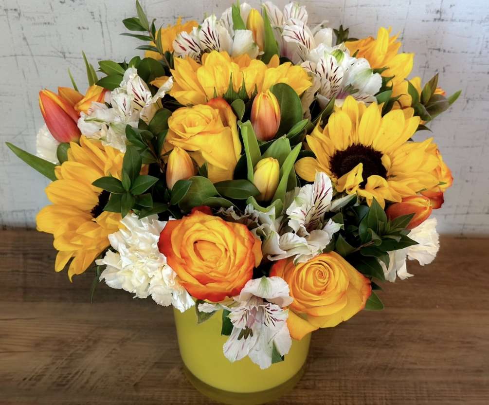 Amber signifying our bold yellow vase is the perfect gift for someone