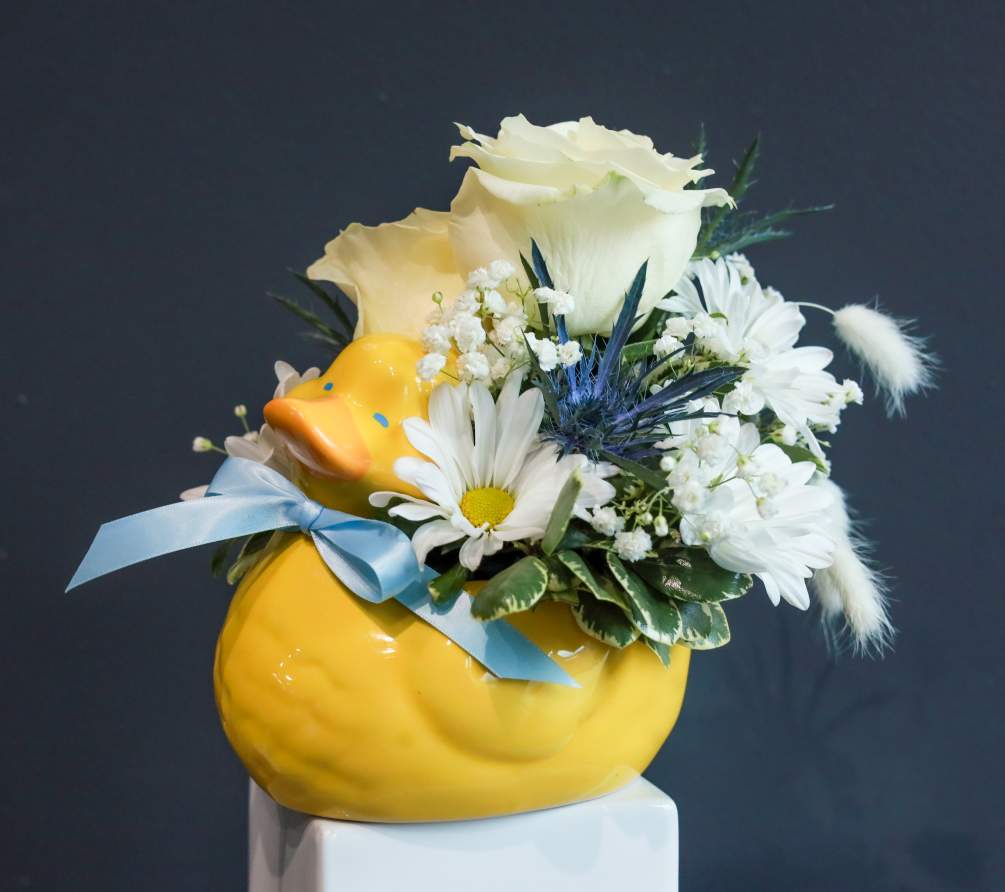 Celebrate the arrival of a precious newborn with our adorable &quot;Lucky Ducky&quot;