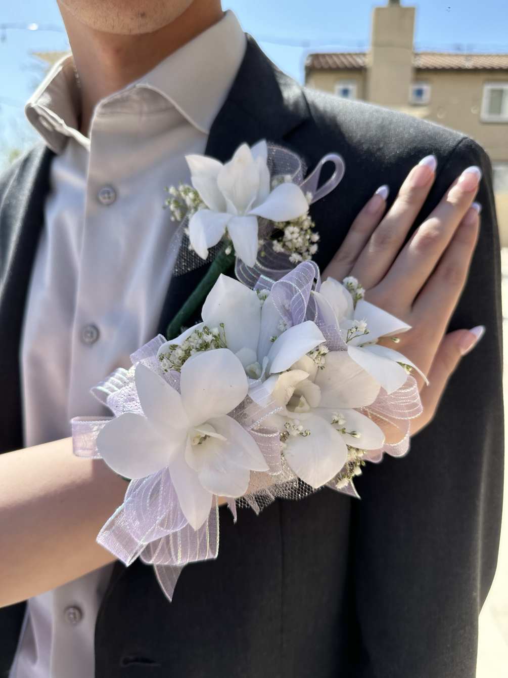Gorgeous Orchid, Dendrobium, Orchid, wrist corsage and boutonniere comes in a variety