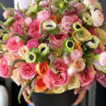 Large Design With garden Roses, Roses, Veronica, Ranunculus, Anemones and Orchids