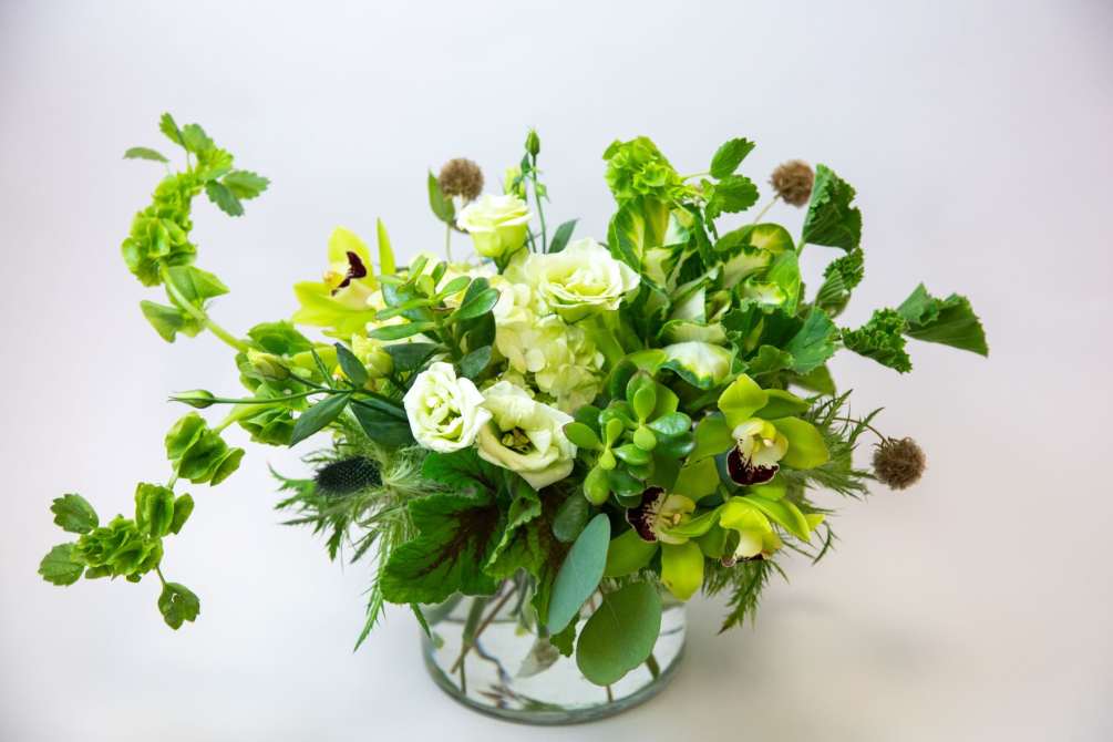 A stunning statement centerpiece! The many layers of this all green inspired