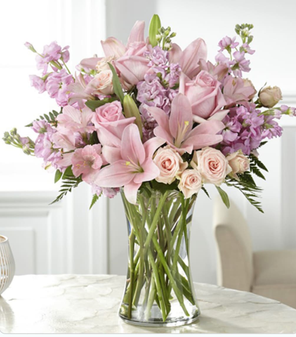 An array of blushing pink blooms come together beautifully to express many