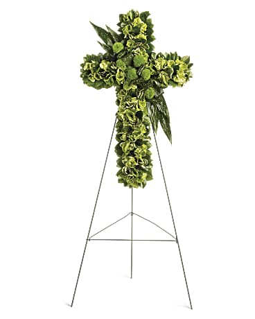 Stunningly simple, this lovely floral cross is a beautiful addition to the
