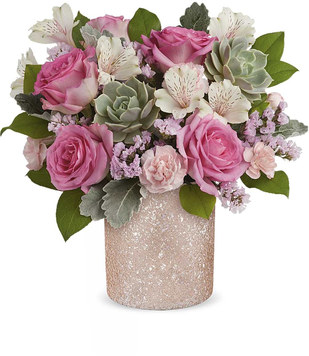 Capture Mom&#039;s heart with our shimmering Blooming Brilliant cylinder, the perfect vessel