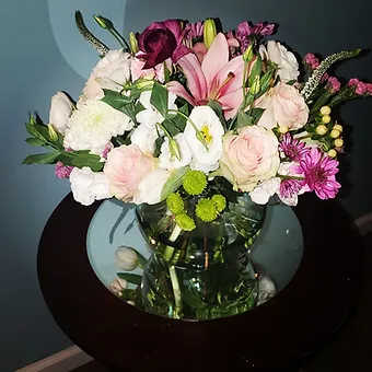 Floral bubble bowl will have a beautiful assortement of flowers in a