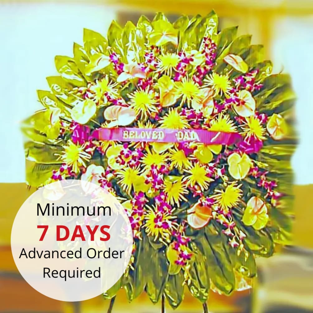 MINIMUM OF 7 DAYS ADVANCED NOTICE REQUIRED to ensure that the flowers