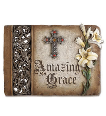 Amazing Grace cross wall plaque. Can be put in an arrangement or