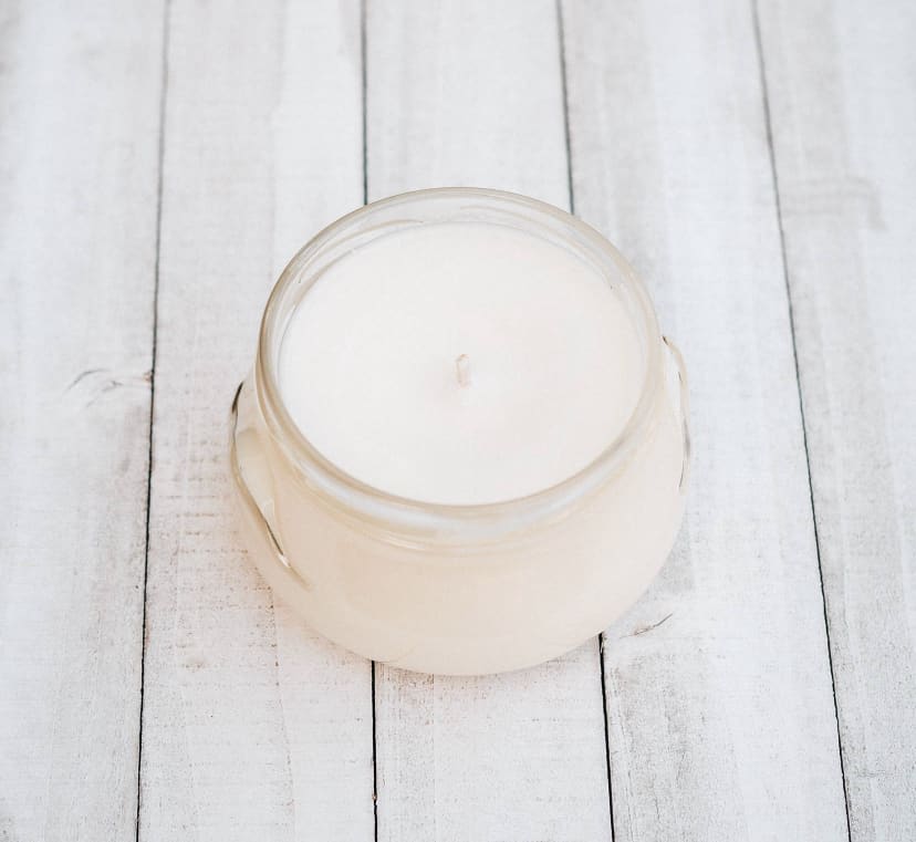 10 ounces of all natural soy wax candle with a cotton wick