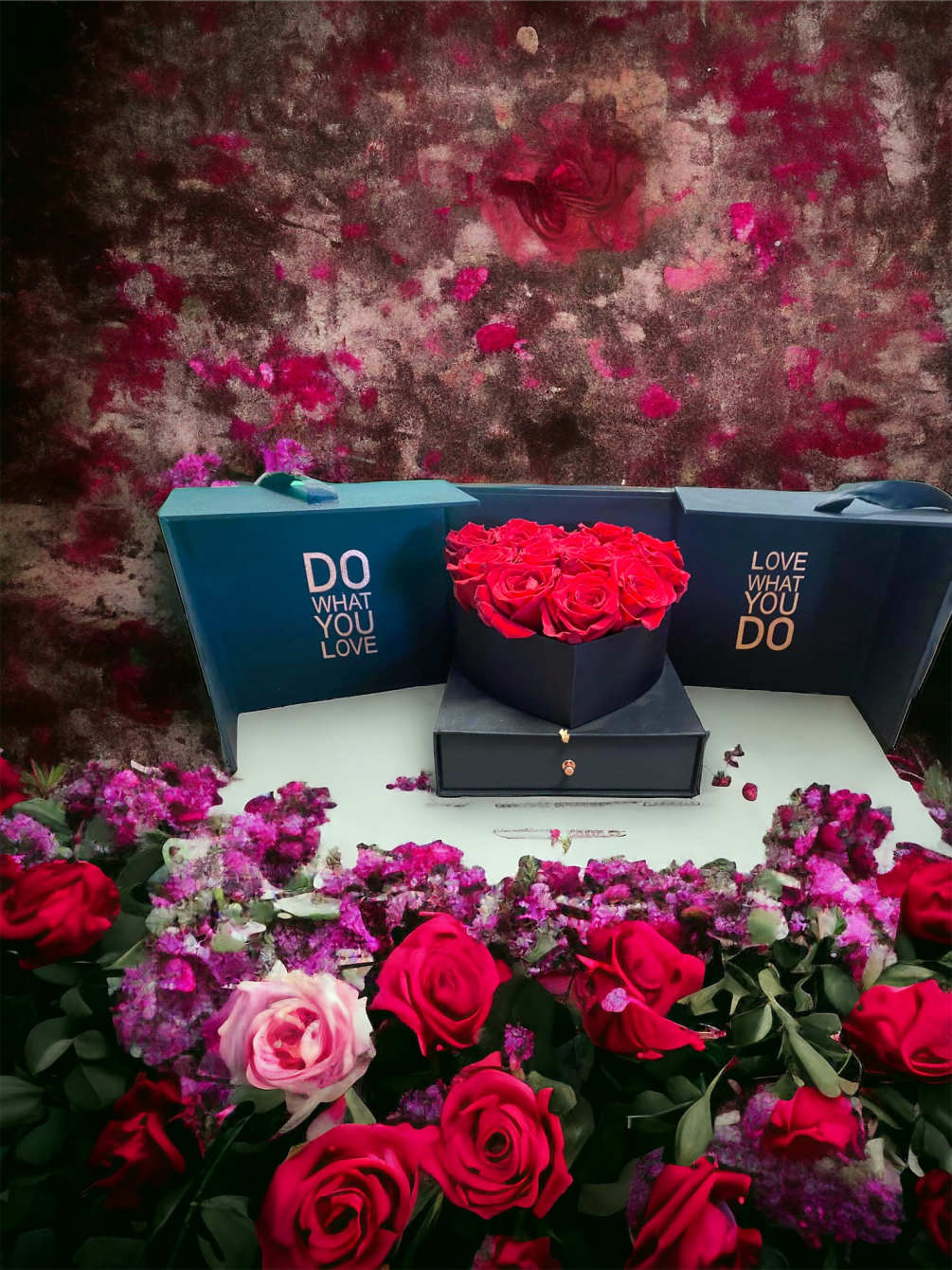 A beautiful presentation like no other!
Black satin box presented to open as