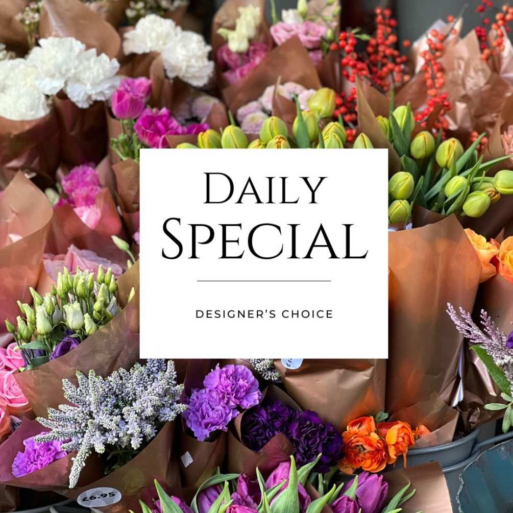 Embrace the artistry of floristry with our Designer&#039;s Choice Daily Special Arrangements.