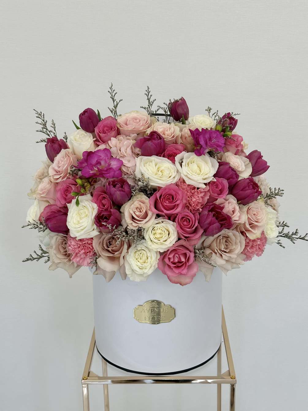 A captivating blend of delicate white and pink blooms presented in a