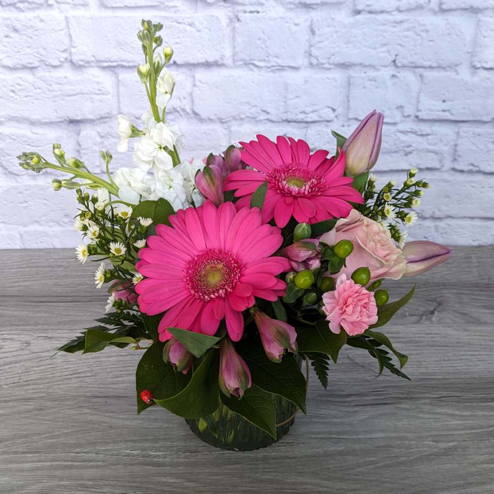 Tickled Pink is A Ladybug Floral exclusive bouquet. Once only offered for