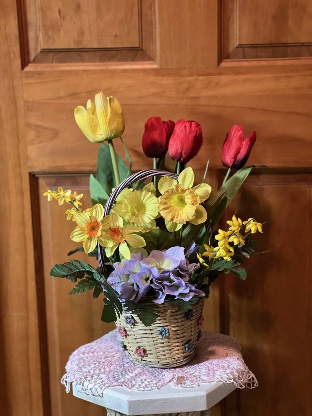 A keepsake arrangement to be proudly brought out every Spring. Wonderful yellow