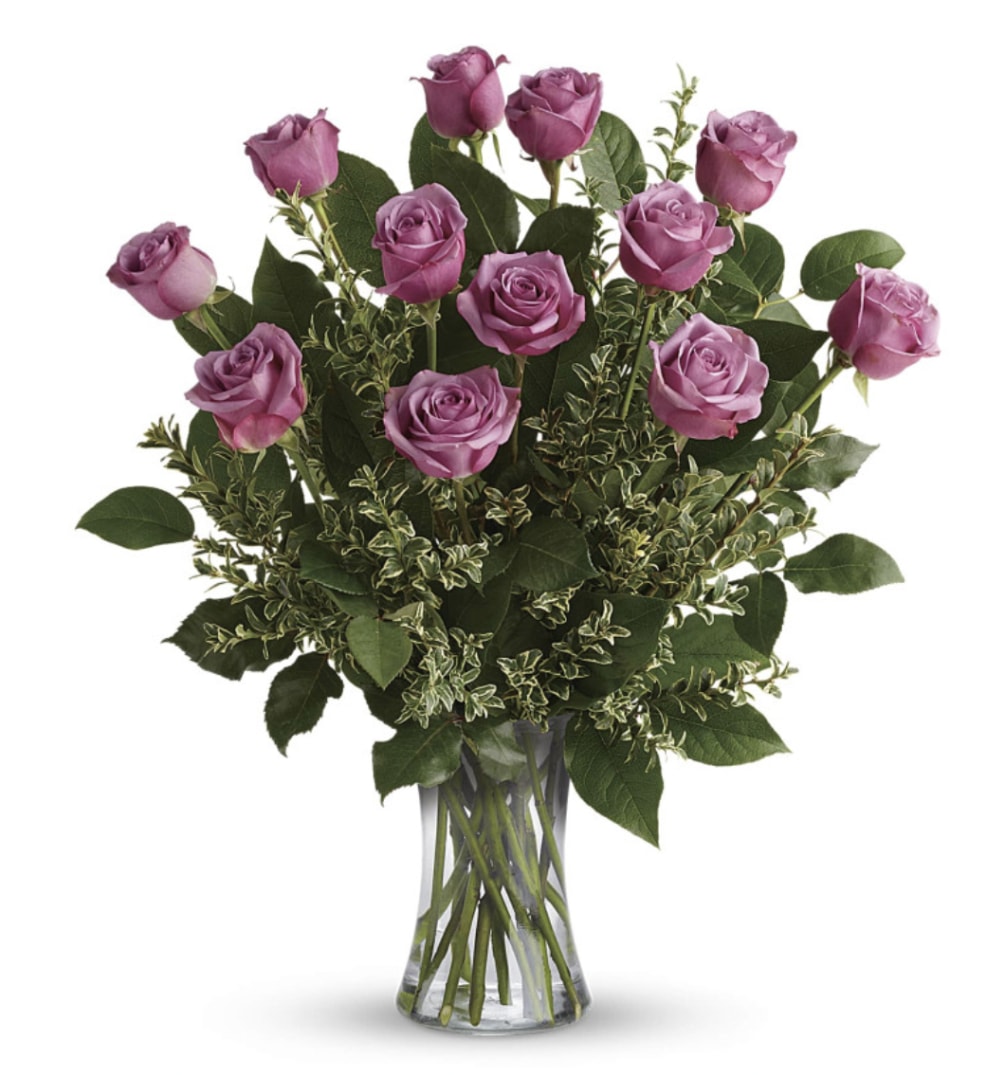 1 Dozen Lavender Roses
Local Same Day &amp; Express Flower Delivery
This floral design