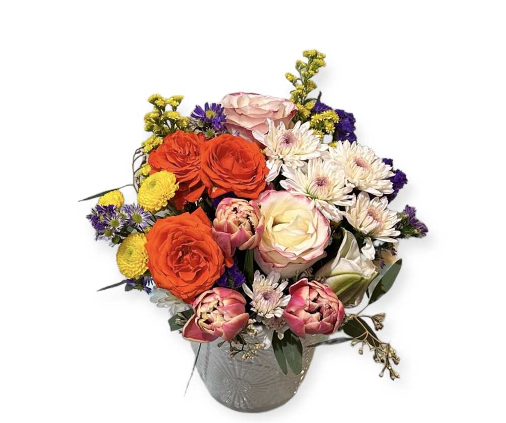 Bonanza of bright colors in this bouquet.