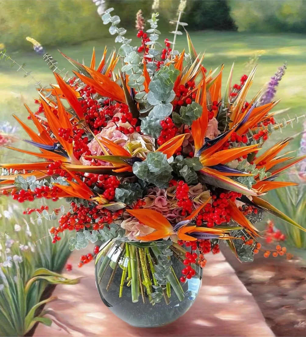 Explosion of happiness is in this arrangement! This Holiday arrangement brings happiness