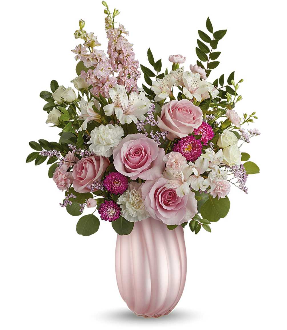 Elevate Mom&#039;s day with Rosy Swirls vase, a chic accent to a