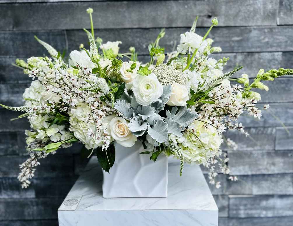 All white assortment in a delicate wildflower blend 