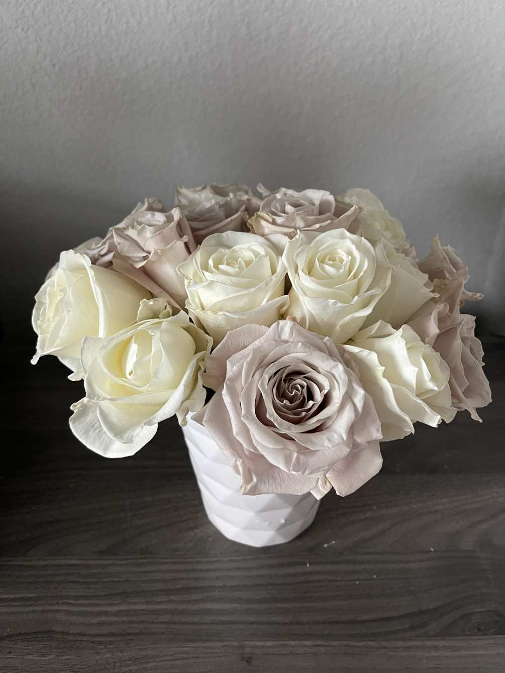 20-22 light color roses. White, off white or light pink will be
