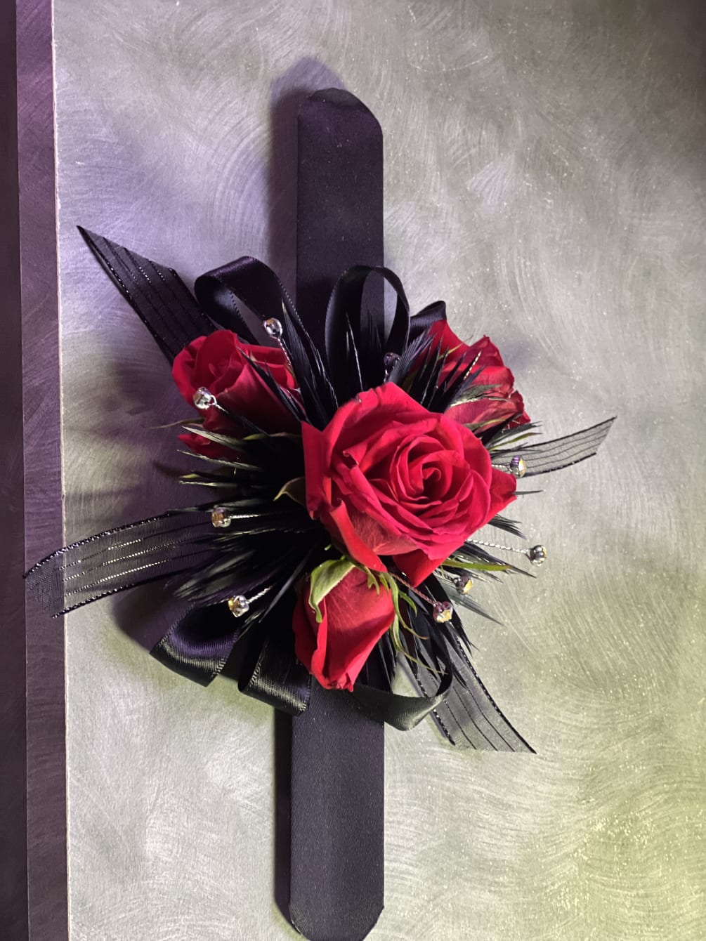 Black Prom Corsage by Kathy s 2nd Chance Plants LLC