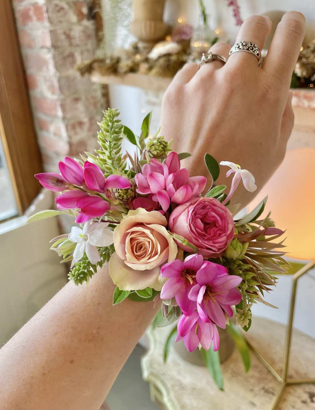 Flower bracelet prom called hot sale