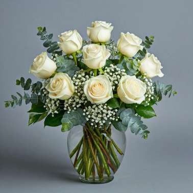 Class Dozen White Roses
