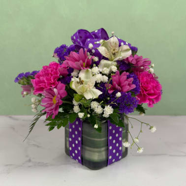 Polka Dot Blooms Bouquet - Purple