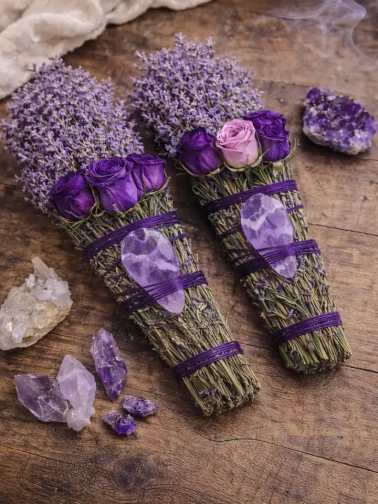 Amethyst Sage Rosemary Smudge Stick