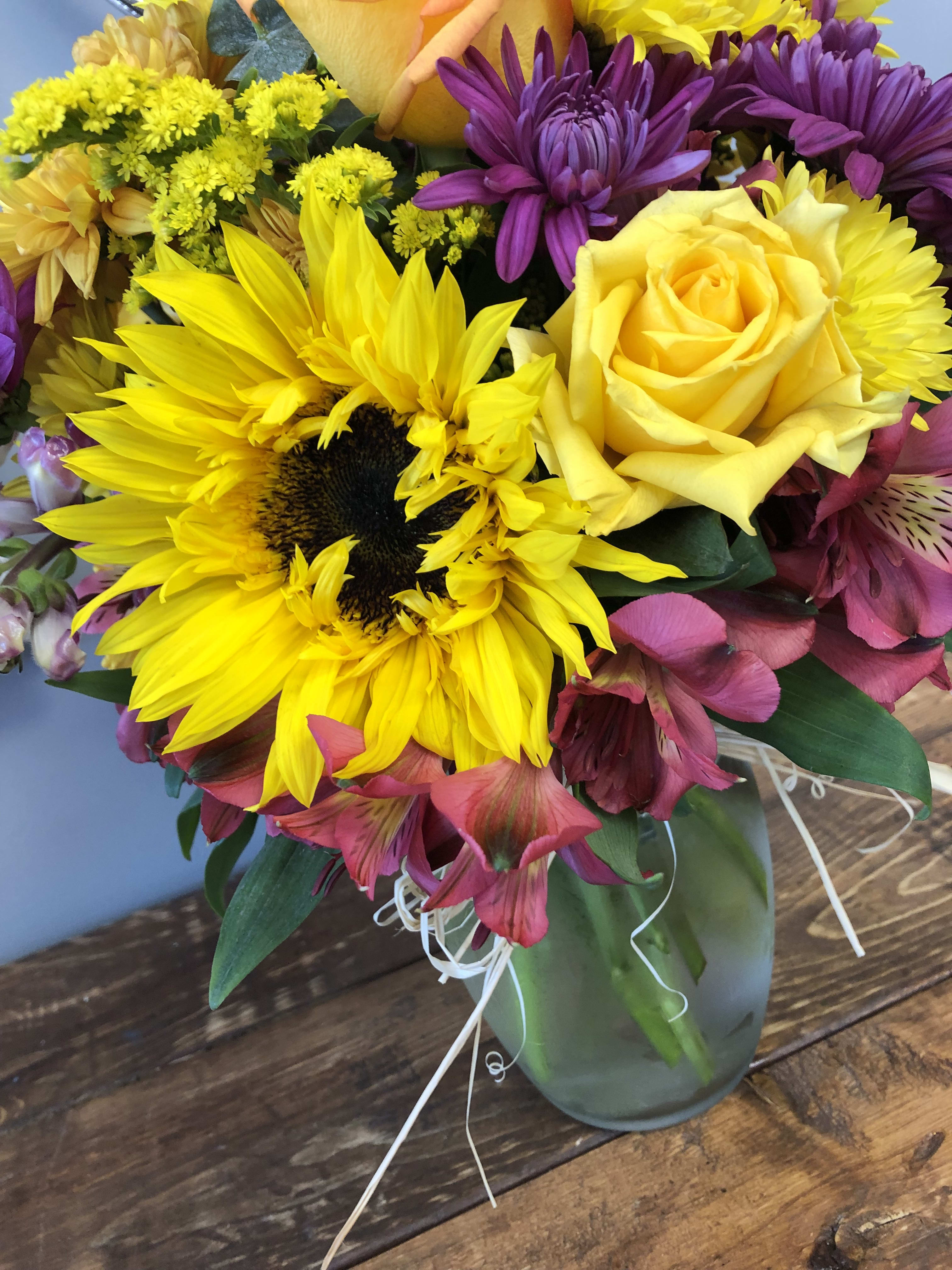 Fall Sunflower Vase Arrangement in Murfreesboro, TN Enchanted Flower Shop