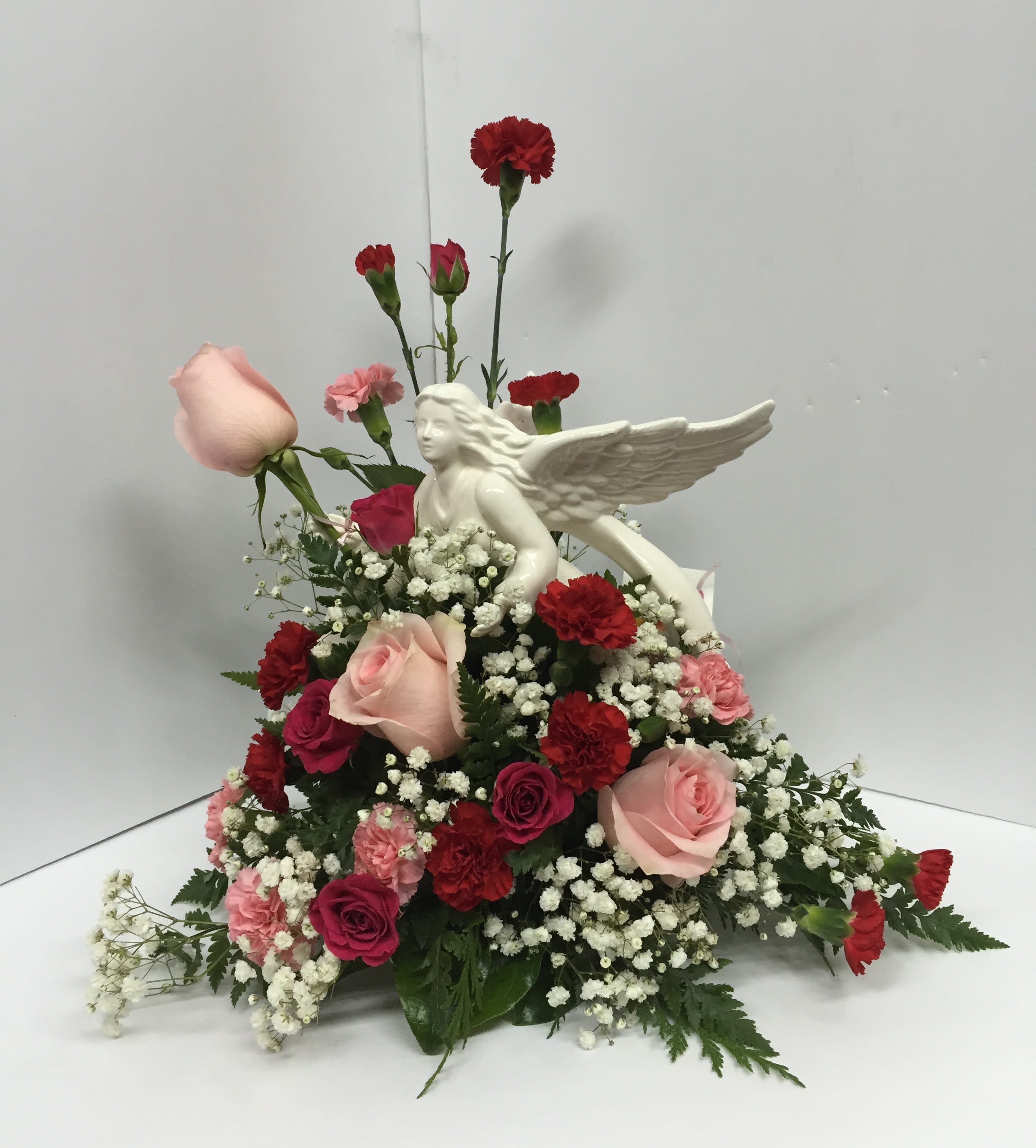 angel wings floral arrangement Angel wing wreath, floral funeral arrangement, angel wall decor
