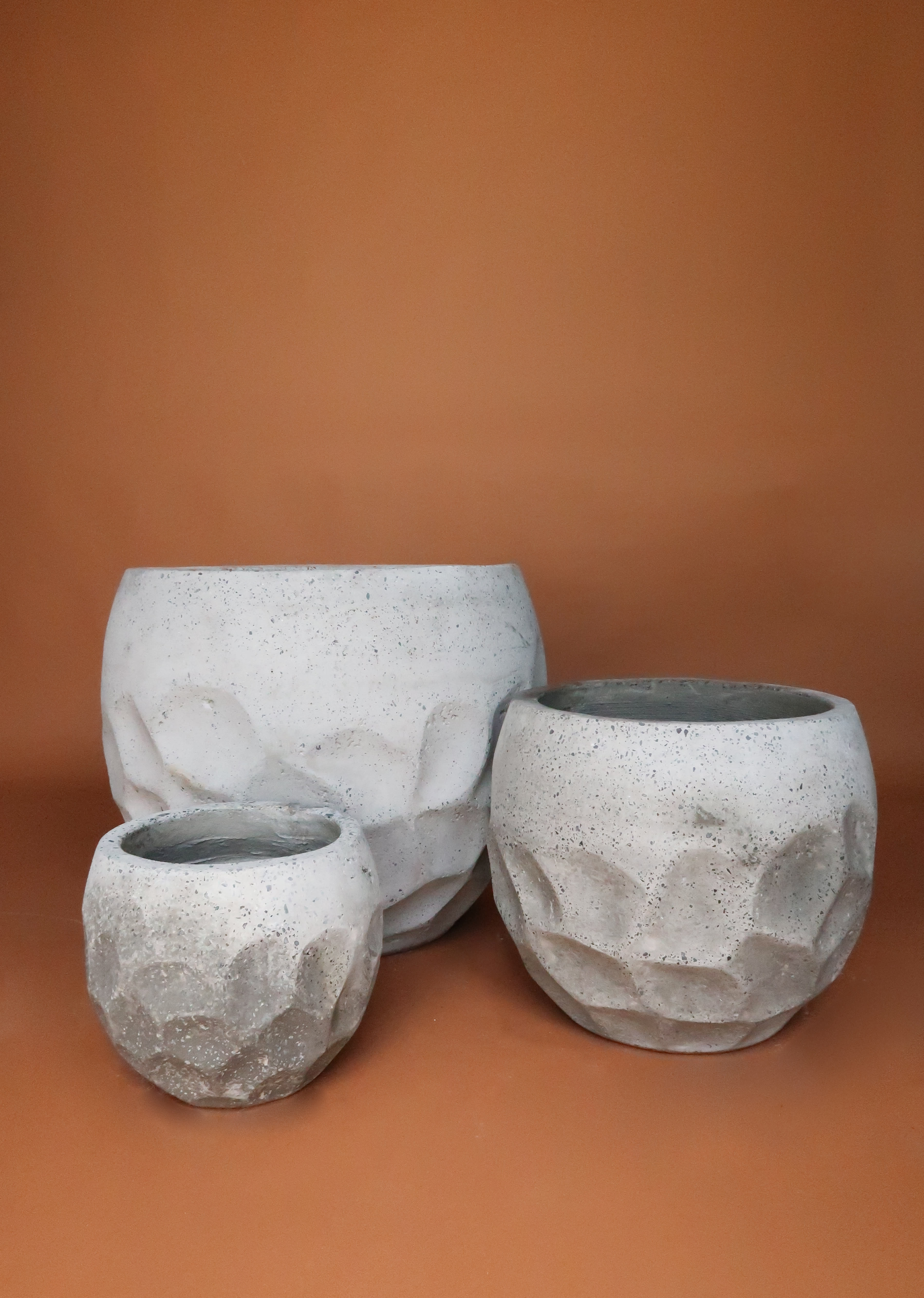 Round Terrazzo Grey Planter in Miami, FL | Avant Gardens