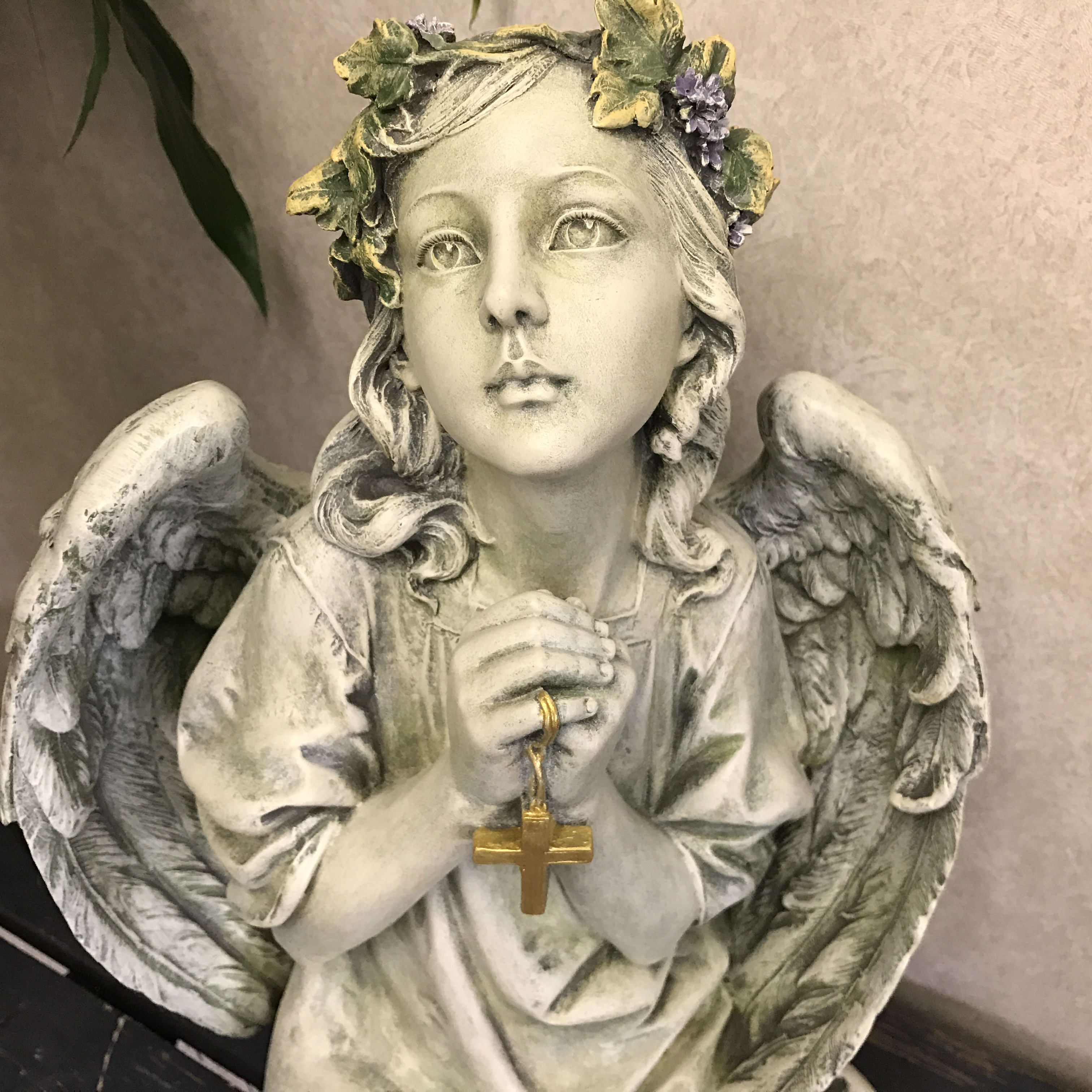 Praying Angel with Cross in Peoria, IL | Prospect Florist