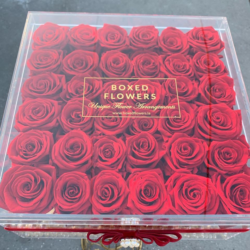 36 preserved rose box in Glendale, CA Boxed Flowers and Sweets