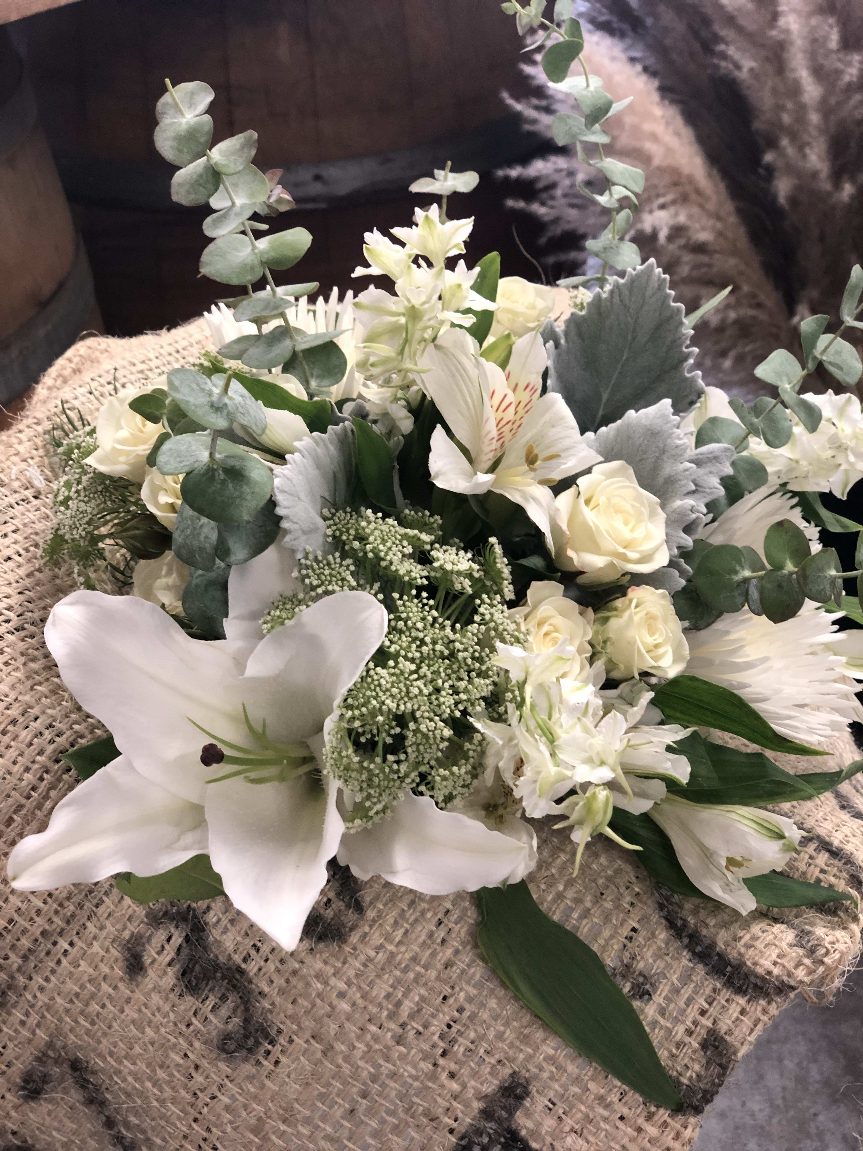 WRAP- White Gathering Bouquet in Modesto, CA | Fresh Ideas Flower Co
