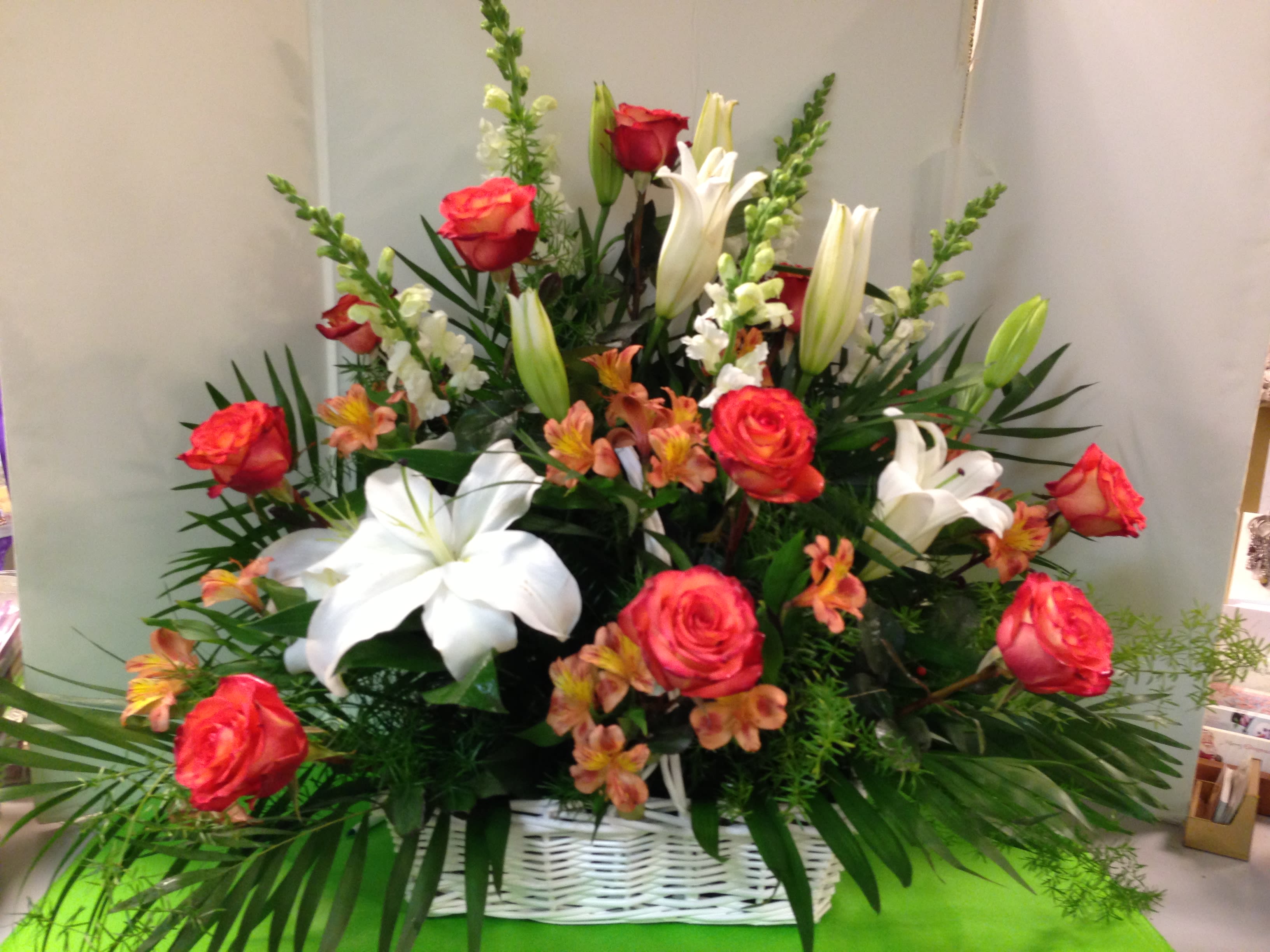 FLOWER BASKET ( Picture is a Deluxe Basket ) in Bedminster, NJ Blooms