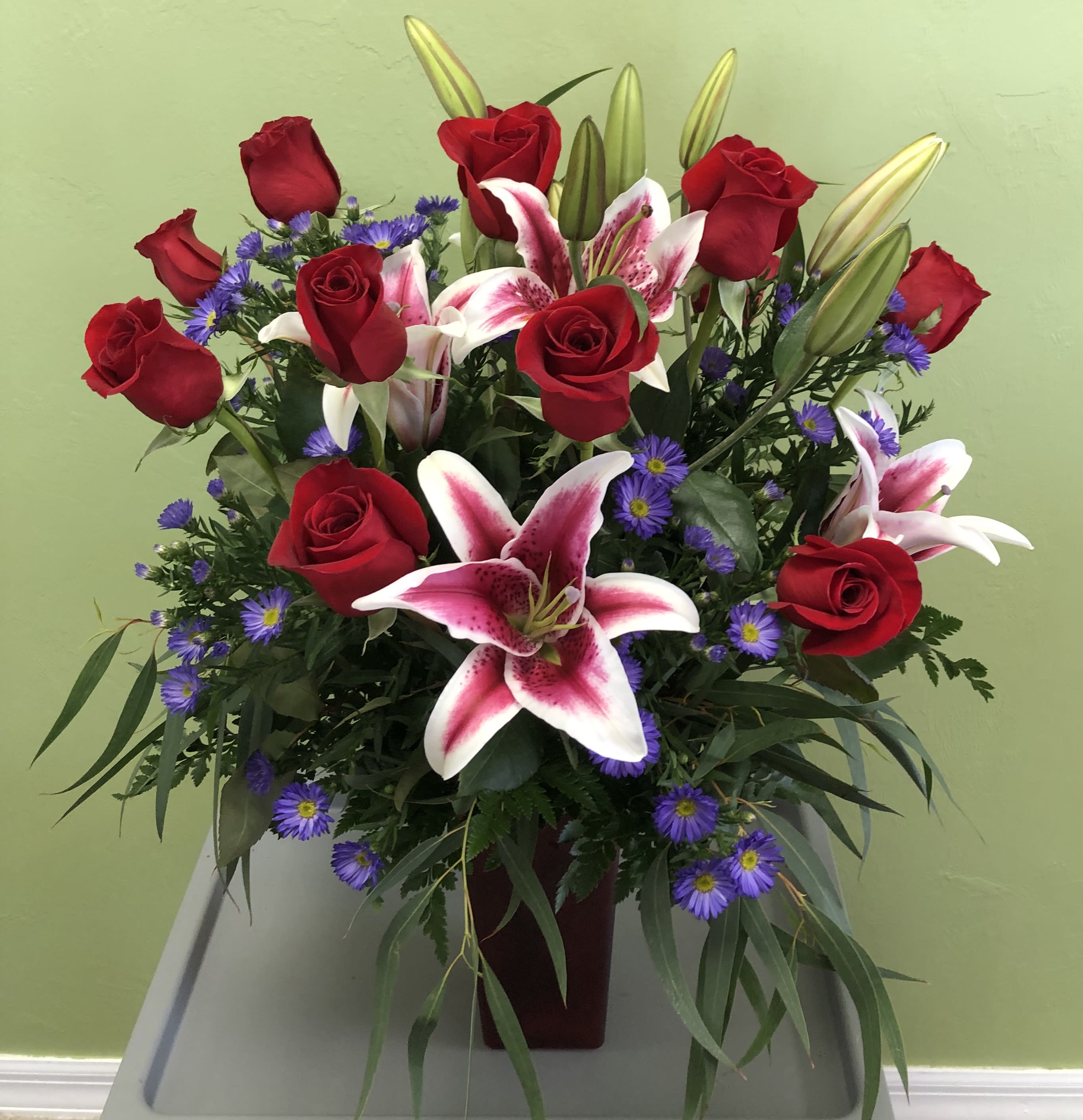 Roses and Lilies Bouquet in Fort Myers, FL Ruth Messmer Florist