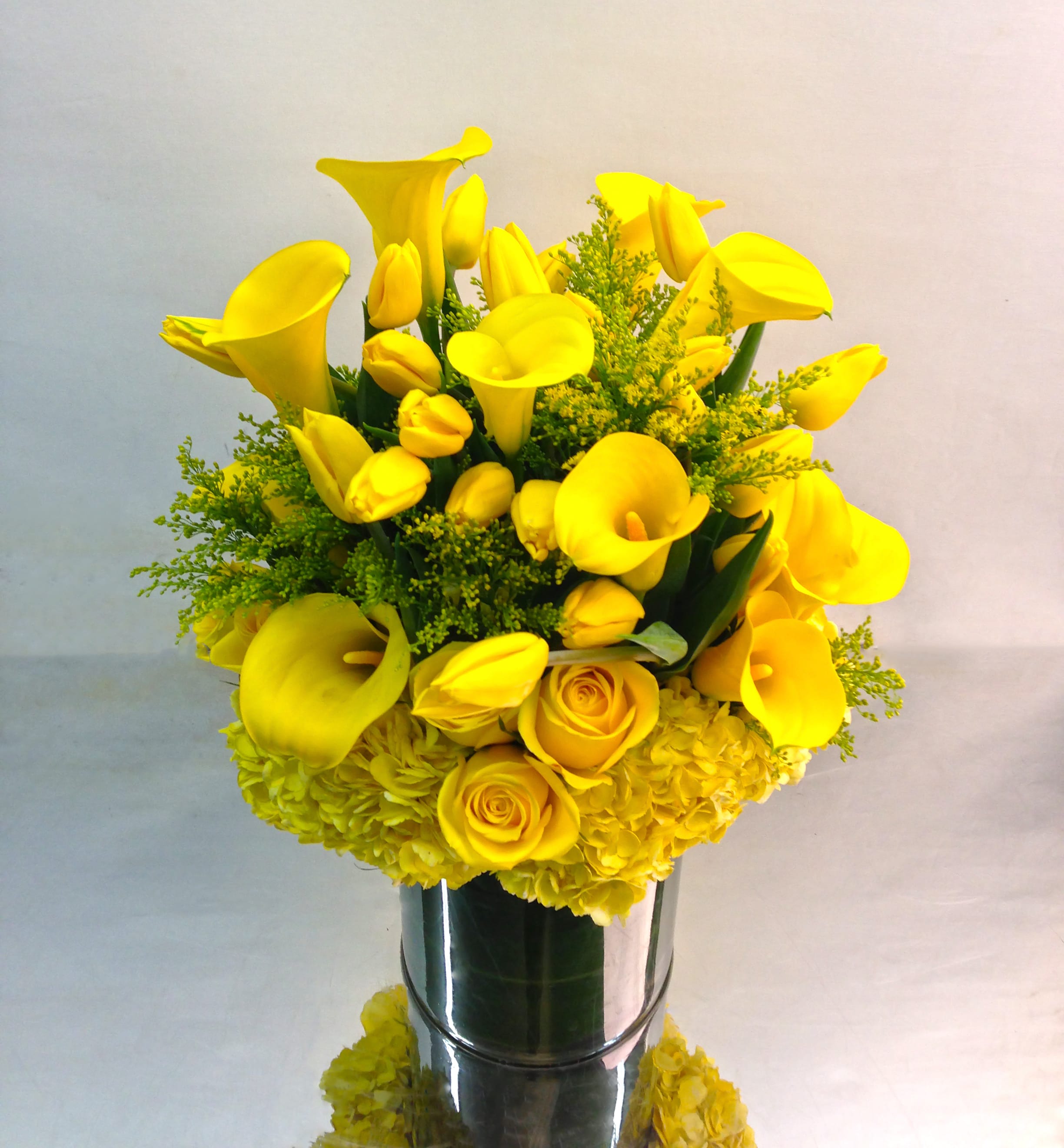 Golden Harmony Yellow Garden Flower Arrangement in BEVERLY HILLS, CA Muguet Florist