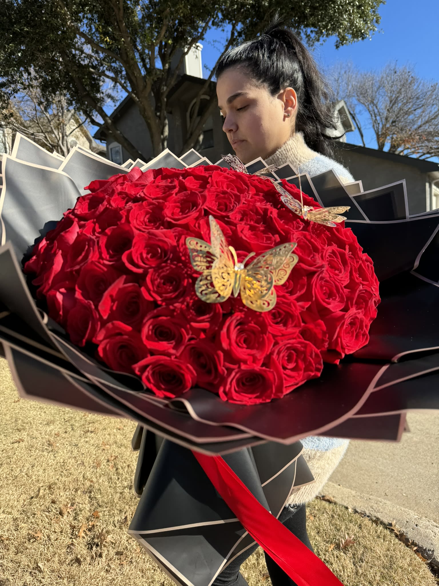 100 Roses White Heart in Frisco, TX