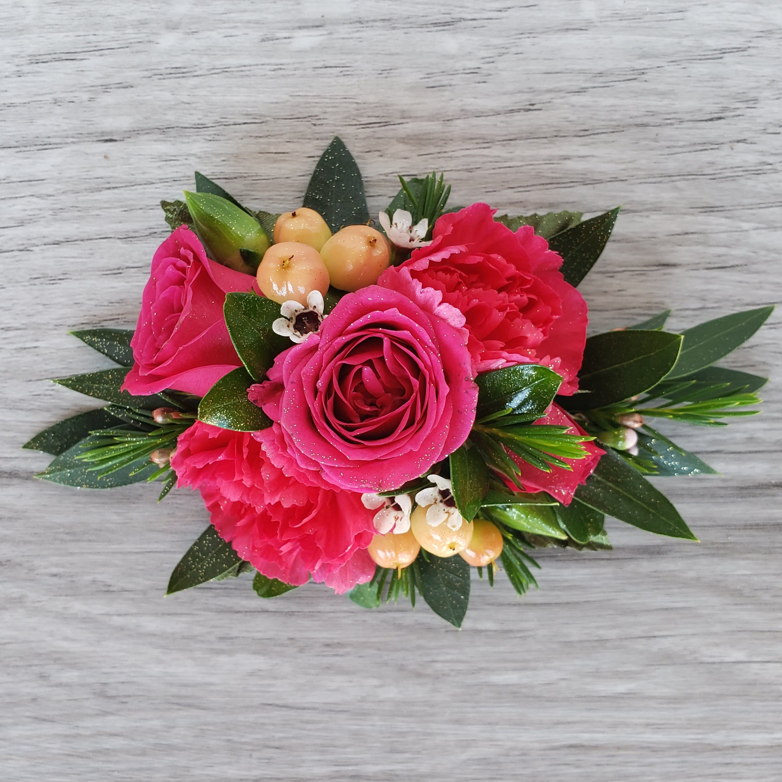 Hot Pink Petite Corsage in Peyton, CO | A Ladybug Floral