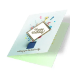Birthday greeting card with confetti and a pop-up design