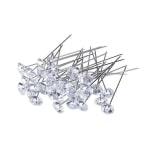 Clear crystal floral pins with long silver stems
