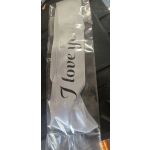 White satin ribbon in clear plastic packaging