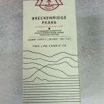 Boxed scented soy candle with mountain line art and printed text