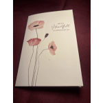 Sympathy card with pink poppy flowers and condolence text