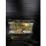 Clear bag of Dakota Crunch candy tied with a gold ribbon