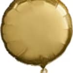 Gold round foil balloon on a white background