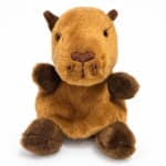 Brown plush teddy bear on a white background