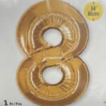 Gold foil balloon shaped like the number 8