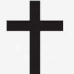 Black cross on a white background